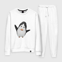 Костюм хлопковый женский Cartoon penguin, цвет: белый