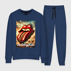 Костюм хлопковый женский Rolling Stones - logo transformation, цвет: тёмно-синий