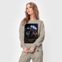 Костюм хлопковый женский Робот в стиле Horizon, цвет: миндальный — фото 2