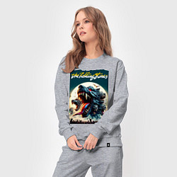 Костюм хлопковый женский Волки Роллинг Стоунз - фантазия, цвет: меланж — фото 2