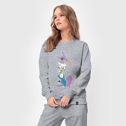 Костюм хлопковый женский Bugs Bunny in the sneakers, цвет: меланж — фото 2