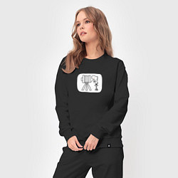 Костюм хлопковый женский Старый фотоаппарат, цвет: черный — фото 2