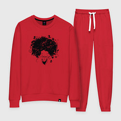 Костюм хлопковый женский Spring girl, цвет: красный