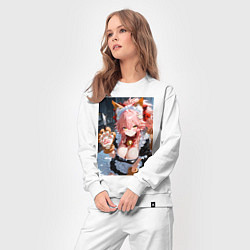 Костюм хлопковый женский Фейт Тамамо в костюме горничной, цвет: белый — фото 2