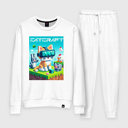Костюм хлопковый женский Catcraft - collaboration ai art, цвет: белый