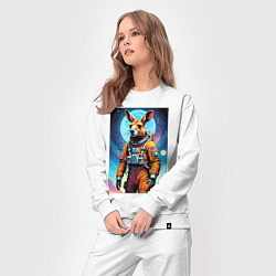 Костюм хлопковый женский Кенгуру бравый космонавт - нейроарт, цвет: белый — фото 2