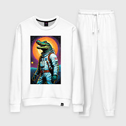 Костюм хлопковый женский Крокодил бравый космонавт - нейроарт, цвет: белый