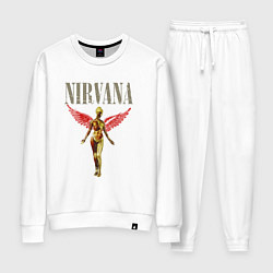 Костюм хлопковый женский Rock nirvana in utero, цвет: белый