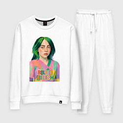 Костюм хлопковый женский Билли Айлиш коллаж, цвет: белый