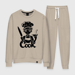 Костюм хлопковый женский Повар аниме, цвет: миндальный