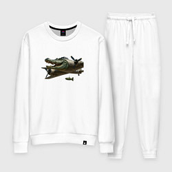 Костюм хлопковый женский Бомбардиро крокодило, цвет: белый