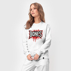 Костюм хлопковый женский Логотип Bones, цвет: белый — фото 2