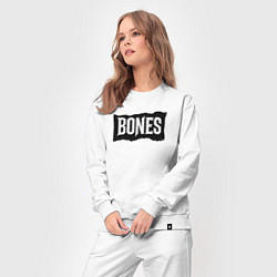 Костюм хлопковый женский Bones лого, цвет: белый — фото 2