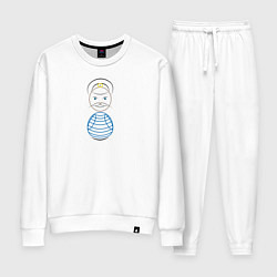 Костюм хлопковый женский Морячок, цвет: белый