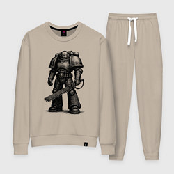 Костюм хлопковый женский Космодесантник с цепным клинком, цвет: миндальный