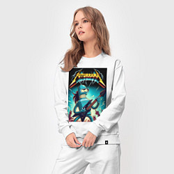 Костюм хлопковый женский Хард рок гитарист Бендер лидер группы Футурама, цвет: белый — фото 2