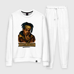 Костюм хлопковый женский XXXTentacion мультяшный стиль, цвет: белый