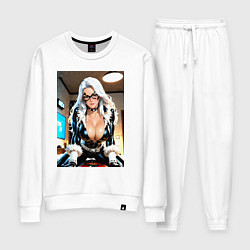 Женский костюм Черная кошка в своей комнате