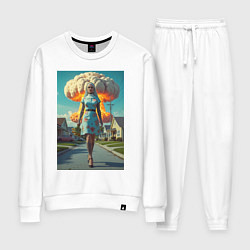 Женский костюм Девушка в костюме монашки уходит от взрыва