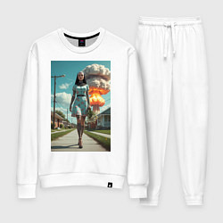 Женский костюм Девушка в костюме монашки уходит от взрыва