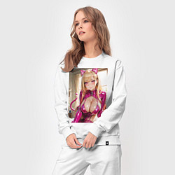 Костюм хлопковый женский Марин Китагава наряде гламурной кошечки, цвет: белый — фото 2