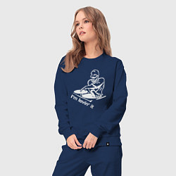 Костюм хлопковый женский Диджей - люблю это, цвет: тёмно-синий — фото 2