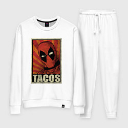 Костюм хлопковый женский Deadpool tacos, цвет: белый