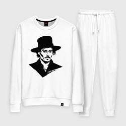 Костюм хлопковый женский Джонни Депп в шляпе, цвет: белый