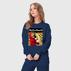 Костюм хлопковый женский Мы можем это украсть, цвет: тёмно-синий — фото 2