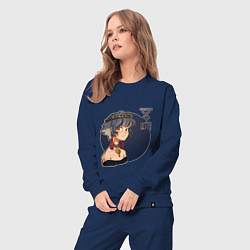 Костюм хлопковый женский Девушка-волк: тотем волка, цвет: тёмно-синий — фото 2