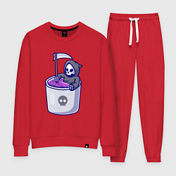 Костюм хлопковый женский Ванна смерти, цвет: красный