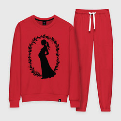 Костюм хлопковый женский Беременная грация, цвет: красный