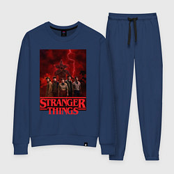 Костюм хлопковый женский Пятеро и демогоргон Загадочные события финал, цвет: тёмно-синий