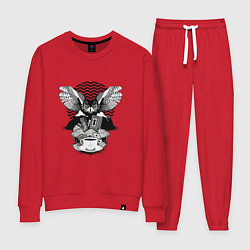 Костюм хлопковый женский Twin Peaks symbols, цвет: красный