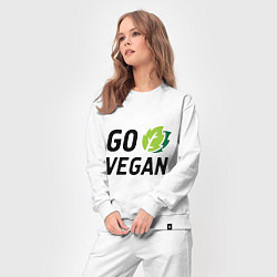 Костюм хлопковый женский Go vegan, цвет: белый — фото 2