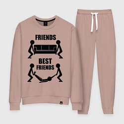 Костюм хлопковый женский Best friends, цвет: пыльно-розовый
