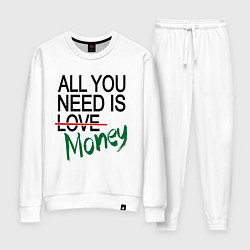 Костюм хлопковый женский All you need is money, цвет: белый