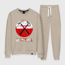 Костюм хлопковый женский Pink Floyd: Trust us, цвет: миндальный