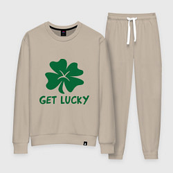 Костюм хлопковый женский Get lucky, цвет: миндальный