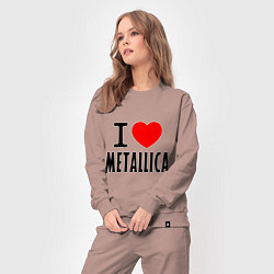 Костюм хлопковый женский I love Metallica, цвет: пыльно-розовый — фото 2