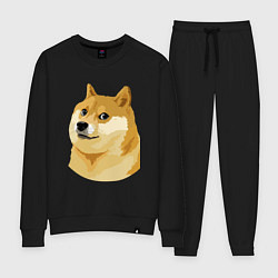 Костюм хлопковый женский Doge, цвет: черный