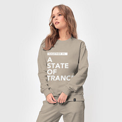 Костюм хлопковый женский Together in A State of Trance, цвет: миндальный — фото 2