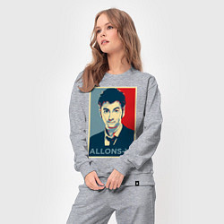 Костюм хлопковый женский Allons-y Poster, цвет: меланж — фото 2
