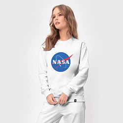 Костюм хлопковый женский NASA: Logo, цвет: белый — фото 2
