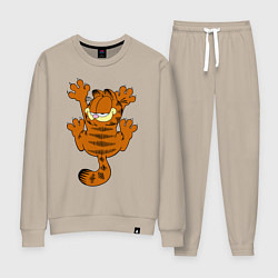 Костюм хлопковый женский Кот Гарфилд, цвет: миндальный