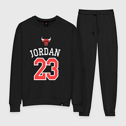 Костюм хлопковый женский Jordan 23, цвет: черный