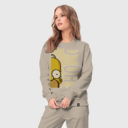 Костюм хлопковый женский Homer Doh!, цвет: миндальный — фото 2