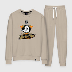 Костюм хлопковый женский NHL: Anaheim Ducks, цвет: миндальный