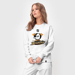 Костюм хлопковый женский NHL: Anaheim Ducks, цвет: белый — фото 2