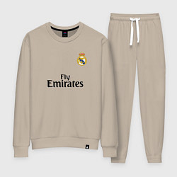 Костюм хлопковый женский Real Madrid: Fly Emirates, цвет: миндальный